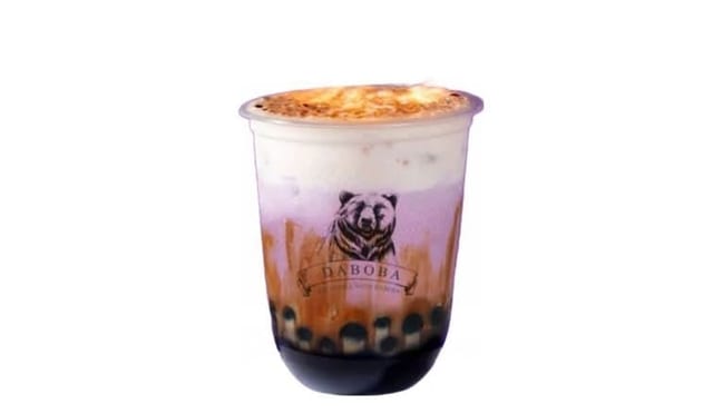 Roasted Brown Sugar Pearl Taro Milk Tea.