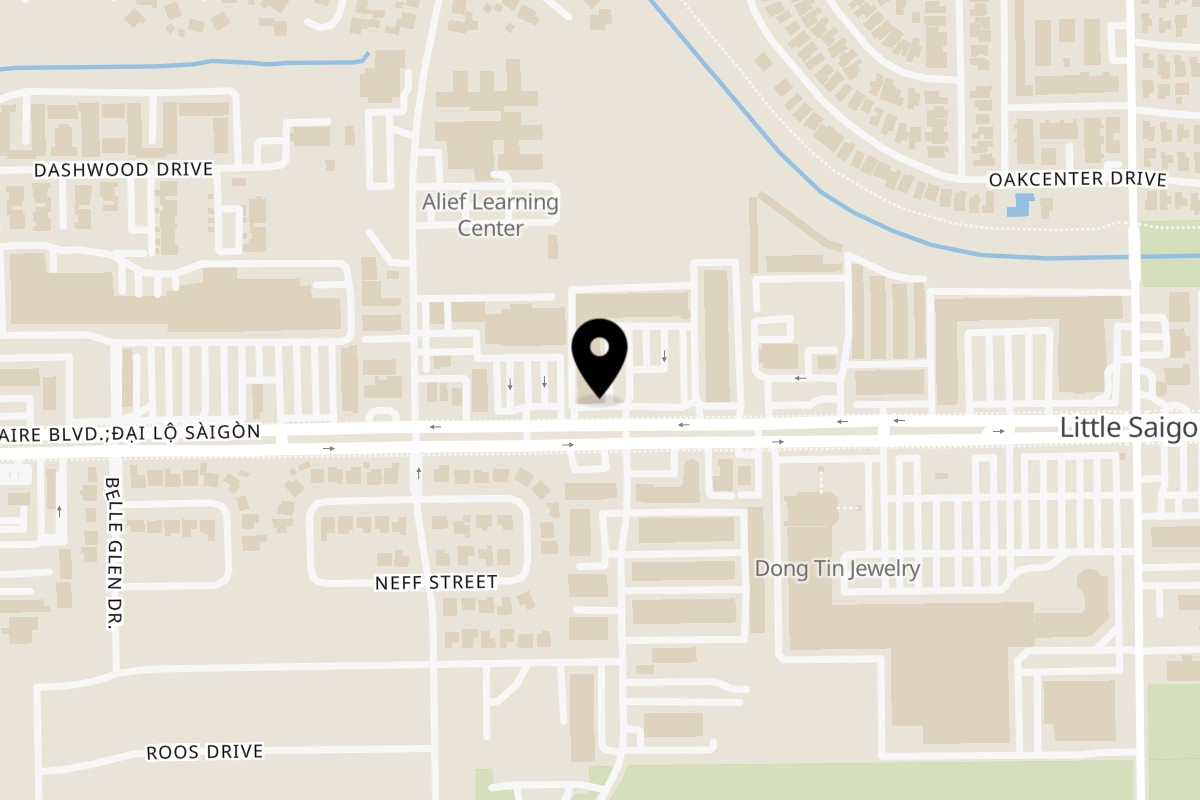 Map showing the location of DABOBA Bellaire on 11360 Bellaire Blvd ste. 80 in Houston