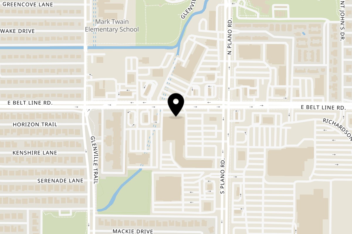 Map showing the location of DABOBA Richardson on 1300 E Belt Line Rd Ste 400 in Richardson