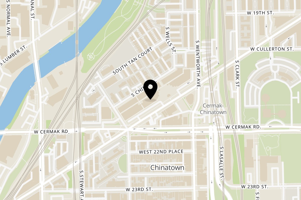 Map showing the location of DABOBA Chicago on 2142 S Archer Ave in Chicago